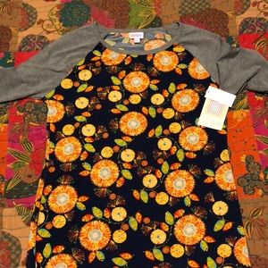 LuLaRoe Julia Raglan Flowers Dress